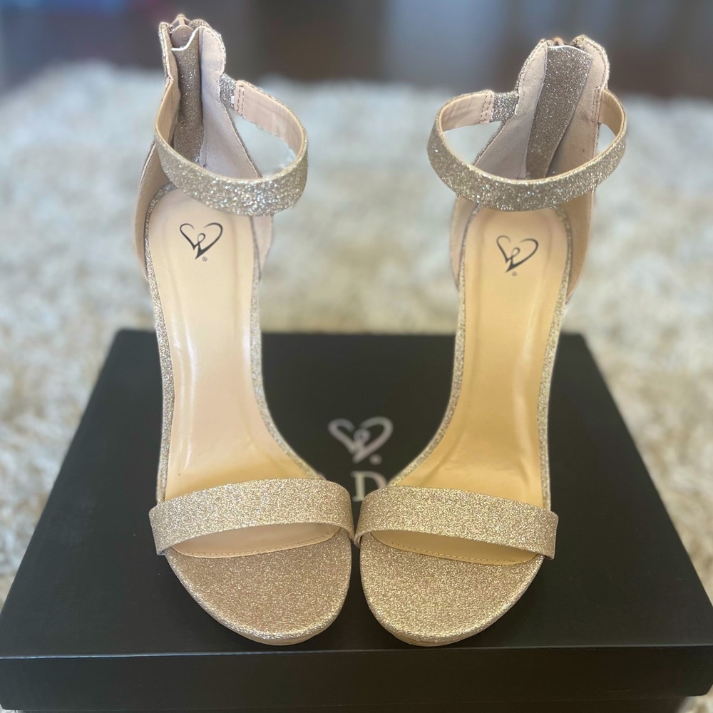 Gold Glitter Heels